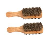 BELLIFFY Wooden Beard Comb 2pcs Medium Boar Bristle Beard Brushes Men’s Styling Comb for Thick Hair Grooming Viking Mustache Brush Hair Straightener Tool