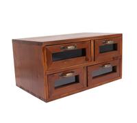 BELLIFFY Wooden Drawer Cosmetics Organizer Makeup Storage Box Vintage Desktop Storage for Dressing Table and Skincare Products