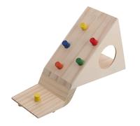 BELLIFFY Wooden Hamster Activity House Multi-functional Climbing Cabin for Small Pets Beige Safe Playhouse for Hamsters Russian Dwarf Guinea Pigs