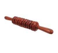BELLIFFY Wooden Leg Roller Massager Stick Six-Roller Design for Muscle Massage and Back Relaxation, Red Sandalwood Handheld Massager for Home Use and Whole Body Pain Relief