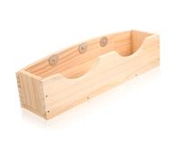 BELLIFFY Wooden Rabbit Hay Feeder Rack with Fixator Large Capacity Container for Guinea Pigs Hamsters Chinchillas Smooth Surface Slow Feeding Storage Rack for Small Pets Easy to Install and