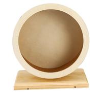 BELLIFFY Wooden Silent Hamster Exercise Wheel with Cork Mat Medium Non-slip Running for Guinea Pigs Gerbils Chinchillas Small Pets Healthy Activity Cage Accessory