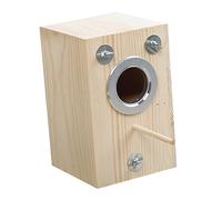BELLIFFY Wooden Square Bird Nesting Box PET Breeding House for Budgies Parakeets and Finches Weatherproof Bird Incubator Easy Entry Design