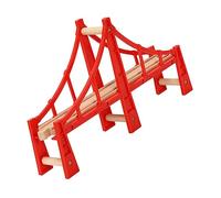 BELLIFFY Wooden Train Tracks Set with Bridge DIY Model Railroad for Encouraging Imagination and Motor Skills for Ages and Up
