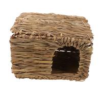 BELLIFFY Woven House Foldable Small 30×20×20cm Handwoven Chinchilla Nest Rabbit Hut Hamster Accessory Decorative Hideout Nest for Small Animals