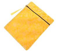 BELLIFFY Yellow Silk Buddhist Zen Book Wrap Bag Fabric Scripture Pouch with Dragon Pattern for Organizing Confucian Texts and Document Storage