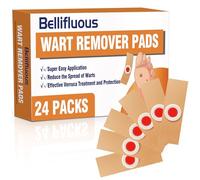 Bellifluous Wart Remover, 24pcs Verruca Treatment Corn Plasters for Hands Feet, Gentle and Safe Plantar Wart Remover For Foot Care, Effective Deep Verruca Removal Pads Patches, Pain-Free Wart Plasters