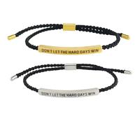 Belligern 2pcs Remember Who You are Bracelet,Remember Who the You are Bracelet,Adjustable Dont Let the Hard Days Win Bracelet Suitable for Birthday Gifts for Family and Friends(With 2 Cards)
