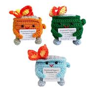 Belligern 3 PCS Emotional Support Dumpster Fire,Dumpster Fire,Emotional Support Crochet,Emotional Support Gift,for Desk Decor Christmas and Birthday Present (Green,Orange,Blue)