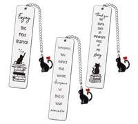 Belligern 3pcs Cat Bookmark for Women Man,Funny Bookmark with cat Pendant Book Marks Women Gift,Made of Stainless Steel,Suitable as A Gift for Book Lovers,Children,Teachers,and Friends
