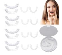 Belligern 4 Pairs Clip in Veneers Teeth, Press up and Down Veneers Teeth Comfort Teeth Veneers, False Teeth Set with Box Regain Your Confident Smile for Men and Women
