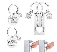 Belligern 4 PCS New Home Keyrings for Couple First Home Keyring Couple Gifts Moving in Gift for Couples Housewarming Our First Home Keyring New House Key Ring Housewarming Gift Suitable for Men Women