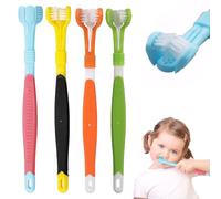 Belligern Autism 3-Sided Toothbrush - 4 PCS for Kids & Adults With Soft Bristles, Sensory Deep Clean With Ergonomic Handle for Comprehensive Oral Care