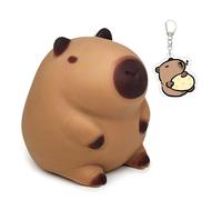 Belligern Capybara Squishy Capybara Toys Taste Soft Capybara Stress Ball Cute Quick Rebound Animal Squeeze Ball Relieve Stress Suitable for Adults and Children Comes with a Keychain(Brown)