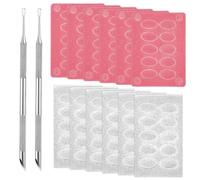 Belligern Cuticle Pusher Tool 2 Pcs Cuticle Pusher, Stainless Steel Nail Tools Round Bevel Nail Scraper with 100 Grit Sandpaper 50 Grains and 150 Grit Sandpaper 50 Grains for Manicure Pedicure