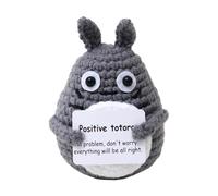 Belligern Emotional Support Gift,Positive Gifts,Knitted Totoro Plush,Cute Emotional Support,with Positive Card,Gift to Family and Friends to Encourage Party Decoration (My Neighbor Totoro)
