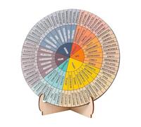 Belligern Emotional Wheel Therapy,Feelings Wheel Double-Sided Wooden Emotions Wheel Feelings Wheel with Stand Suitable for Female Male Social Worker School Home Office Decoration (7.5cm*15cm)