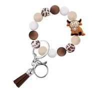 Belligern Highland Cow Keyring,Cow Keyring Perfect for Women Who Love Cows,Highland Cow Charm Charming Cow-Themed Accessory,Cow Keychain Ideal Present for Cow Enthusiasts,For Girl Women,Brown