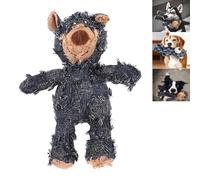 Belligern Indestructible Robust Bear Dog Toy for Large Small Dogs, Interactive Squeaky Plush Teddy Toy for Heavy Chewers, Deep Blue