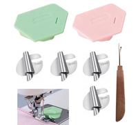 Belligern Magnetic Seam Guide for Sewing Machine 4 Sizes 7-10mm, Polygonal Strong Magnetic Gauge with Seam Ripper, Sewing Machine Accessories Rolled Hem Presser Foot for Home Industry DIY Crafts