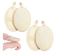 Belligern Natural Loofah Sponge 4 Pcs Exfoliating Sponge, Body Loofah Skin Bath Loofah, Loofah Bath Scrubs Loofahs for Women, Shower Body Exfoliator Scrubbing Pads for Men and Women
