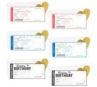 Belligern Scratch Card Reveal 6 PCS Personalised Scratch Card,Holiday Scratch Card Reveal with Envelope and heart Scratch Card Stickers,Where We Are Going on Holiday Boarding Pass Surprise Trip Reveal