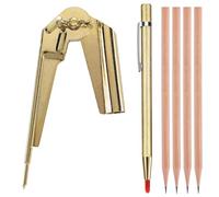 Belligern Scribing Compass, Scribe Tool, U Scribe Jig Scribing Tool for Woodworking with 1 Tungsten Carbide Tip Scriber, 4 Wooden Pencils