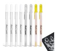 Belligern White Pens for Art 8 PCS, White Gel Pens for Art Artists, White Highlighter Pens for Art Smooth Ink Flow, White Pen for Black Paper, Sketching, Drawing & Highlighting