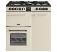 Belling 444411821 90cm Wide Farmhouse Dual Fuel Range Cooker in Cream