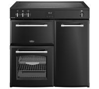Belling Farmhouse 90Ei 90cm Electric Range Cooker with Induction Hob - Black - A/A Rated