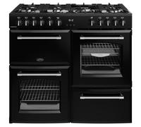 Belling 444411829 100cm Wide Farmhouse Dual Fuel Range Cooker in Black