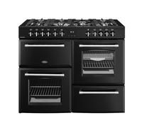Belling 444411838 110cm Wide Farmhouse Dual Fuel Range Cooker in Black
