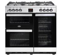 Belling 444444070 90cm Wide Cookcentre Dual Fuel Range Cooker in Stain
