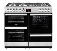 Belling 444444082 100cm Wide Cookcentre Dual Fuel Range Cooker in Stai