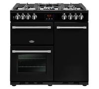 Belling 444444121 90cm Wide Farmhouse Dual Fuel Range Cooker in Black