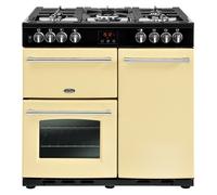 Belling 444444123 90cm Wide Farmhouse Dual Fuel Range Cooker in Cream