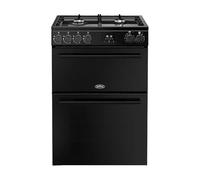 Belling 60cm wide Double Oven Dual Fuel BEL FSA VISION 60DF Cooker - Black - A Rated