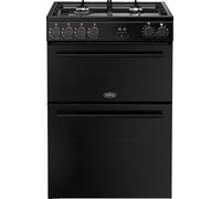 Belling 60cm wide Double Oven Dual Fuel BEL FSA VISION 60DF Cooker - Black - A Rated