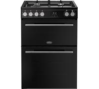 Belling 60cm Double Oven Dual Fuel BEL FSA VISION 60DF Cooker - Black / Silver Steel - A Rated, Silver