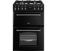 Belling 60cm wide Double Oven Dual Fuel Farmhouse 60DF Mini Range Cooker - Black - A Rated, Black
