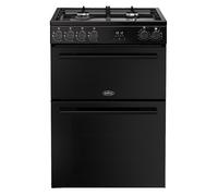 Belling 60cm Double Oven Dual Fuel BEL FSA VISION 60DF Cooker - Black - A Rated, Black