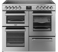 Belling Cookcentre 100E 100cm Electric Range Cooker with Ceramic Hob - Stainless Steel - A/A Rated