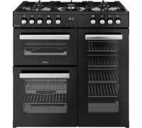 Belling CookCentre 90DF 90cm wide Dual Fuel Range Cooker with Gas Hob - Black - A Black