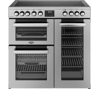 Belling Cookcentre 90E 90cm Electric Range Cooker with Ceramic Hob - Stainless Steel - A/A Rated