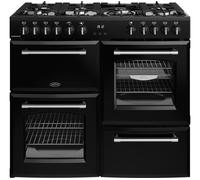 BELLING Farmhouse 100DF Dual Fuel Range Cooker - Black & Chrome, Silver/Grey,Black