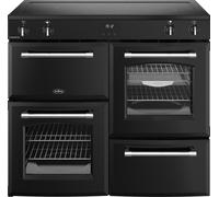 Belling Farmhouse 100Ei 100cm wide Electric Range Cooker with Induction Hob - Black - A Black