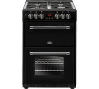Belling Farmhouse 60DF 60cm Double Oven Dual Fuel Mini Range Cooker - Black - A/A Rated
