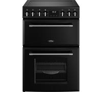 Belling Farmhouse 60E 60cm Electric Mini Range Cooker with Ceramic Hob - Black - A/A Rated, Black