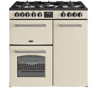 BELLING Farmhouse 90DF Dual Fuel Range Cooker - Cream & Chrome, Silver/Grey,Cream