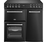 Belling Farmhouse 90E 90cm Electric Range Cooker with Ceramic Hob - Black - A/A Rated